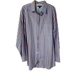 Banana Republic Men's Vertical Stripe Casual Button Front Long Sleeves Shirt Siz